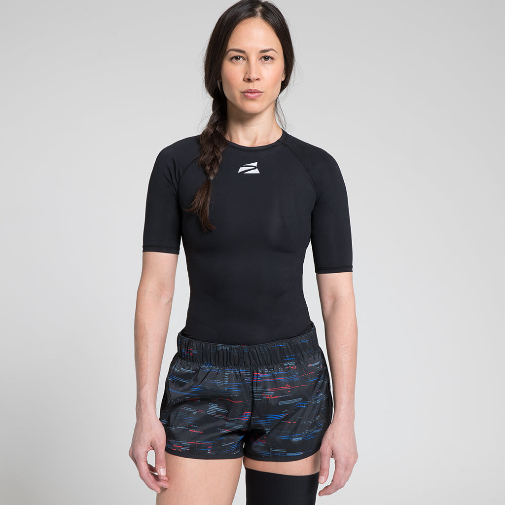 Women Workout Shirts Crewneck Short Sleeve T Shirt Compression Tops