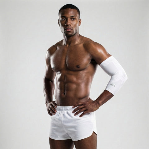 E75 Elbow Compression Sleeve - White (Right or Left / Unisex)