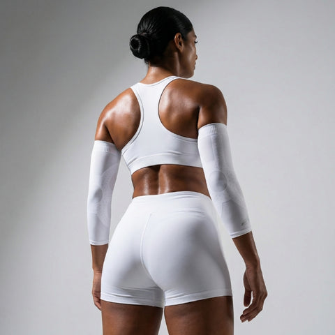 E75 Elbow Compression Sleeve - White (1pair / Unisex)