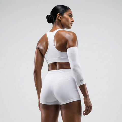 E75 Elbow Compression Sleeve - White (Right or Left / Unisex)