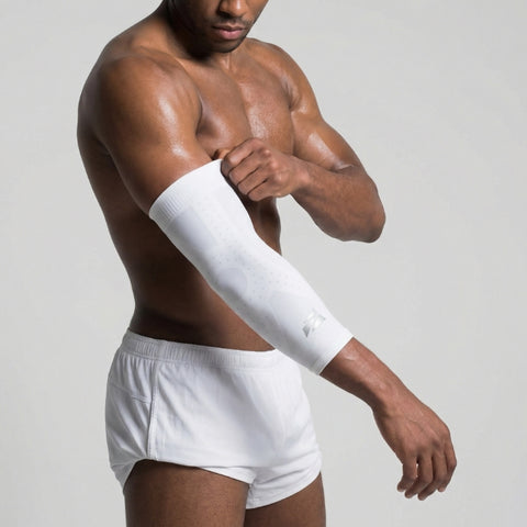 E75 Elbow Compression Sleeve - White (Right or Left / Unisex)