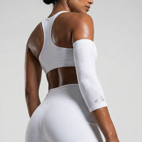 E75 Elbow Compression Sleeve - White (Right or Left / Unisex)