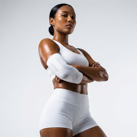 E75 Elbow Compression Sleeve - White (Right or Left / Unisex)