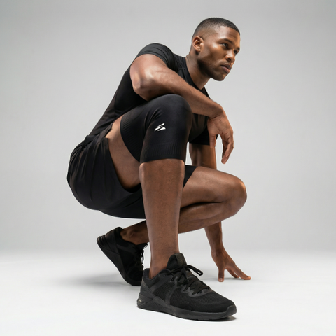 (NEW) E75 Knee Compression Sleeve -Black (Right or Left / Unisex)