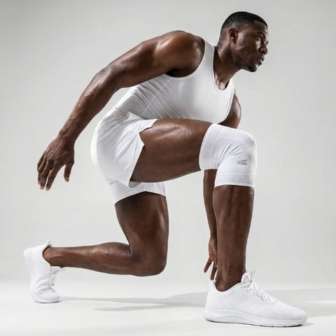 (NEW) E75 Knee Compression Sleeve -White (Right or Left / Unisex)