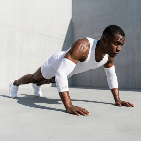 E75 Elbow Compression Sleeve - White (1pair / Unisex)