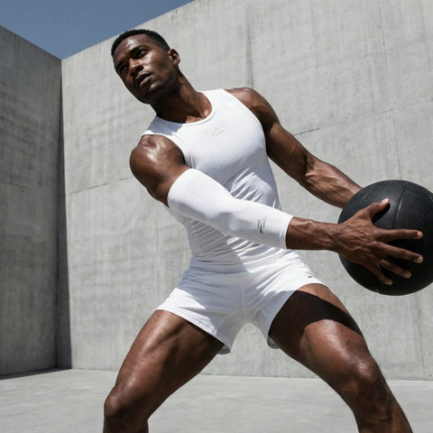 E75 Elbow Compression Sleeve - White (Right or Left / Unisex)