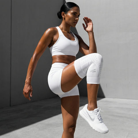 (NEW) E75 Knee Compression Sleeve -White (Right or Left / Unisex)