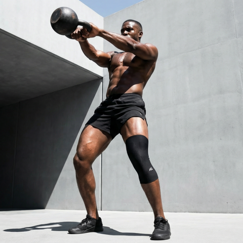 (NEW) E75 Knee Compression Sleeve -Black (Right or Left / Unisex)