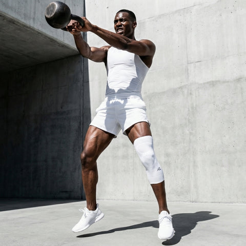 (NEW) E75 Knee Compression Sleeve -White (Right or Left / Unisex)