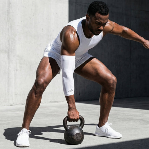 E75 Elbow Compression Sleeve - White (Right or Left / Unisex)